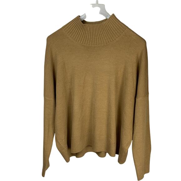 French Connection Camel Babysoft High Funnel Neck Oversized Sweater NWT M - Picture 2 of 8